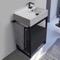 Console Sink Vanity With Ceramic Sink and Matte Black Drawer, 27